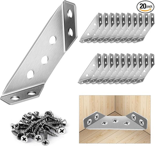 20 Piece Universal Stainless Steel Furniture Corner Connector