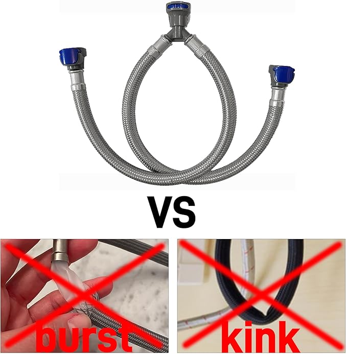 Quick Connect Faucet Water Supply Lines, 12 Inch, Widespread Bathroom Sink Faucets Replacement Fast Lock Pipe Hose, V-Shape