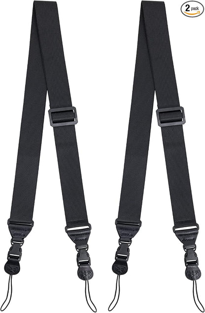[2 Pack] Replacement Shoulder Strap Universal Adjustable Shoulder Strap for Laptop iPad Tablet Phone Case Messenger Camera Luggage Duffel Bag, Nylon Neck Strap 32"-61", Black