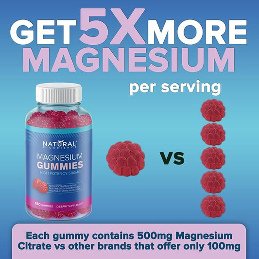 Sugar-free magnesium gummies for adults, high potency 500 mg magnesium supplement, high absorption magnesium citrate gummies, anti-stress vegan gummies, sleep and