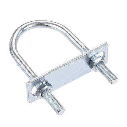 uxcell Round U-Bolt 1 Set 1.77"(45mm) Inner Width 100mm Length Steel M8 with Nut, Plate