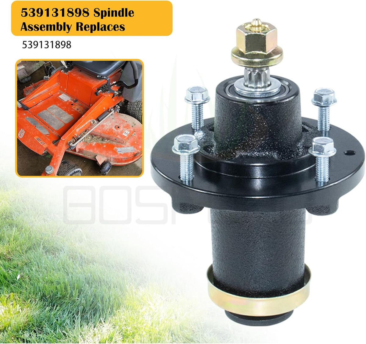 539131898 Husqvarna Spindle Assembly Replaces 539131898 Spindle Husqvarna Spindle Assembly 539131898 for Husqvarna Z248F Z242F TS354XD TS348XD MZT61 MZT52 MZT 61 MZ6128 MZ61 MZ 61 Tractors