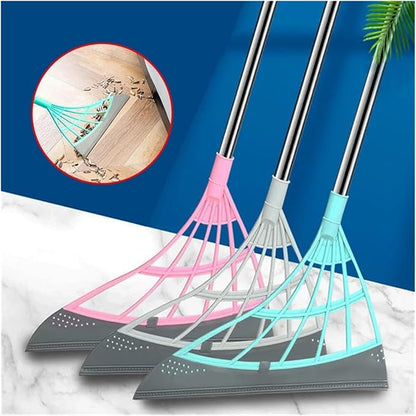 Silicone Broom Wiper Window Washing Multifunctional Household Home Floor Glass Hand-Push Mirror Cleaning Tools(Gray)