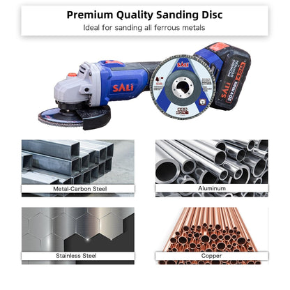 Sali 10 Pack Zirconia Flap Disc 60 Grit 4.5" x 7/8-Inch Sanding Disc Bevel Type #29 Premium and Industrial Grade Angle Grinder Grinding Wheel High Performance Edge Grinding