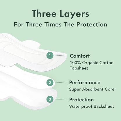 Rael Organic Cotton Cover Pads - Regular Absorbency, Unscented, Ultra Thin Pads with Wings for Women (Regular, 28 Count)