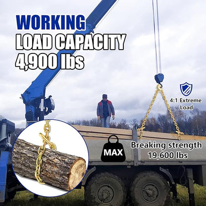 516 Chain Trailer Chains with Hooks, Grade 80 Tow Log Chain 4900 lbs Working Load for Truck Farm Construction(516 in x 12FT)