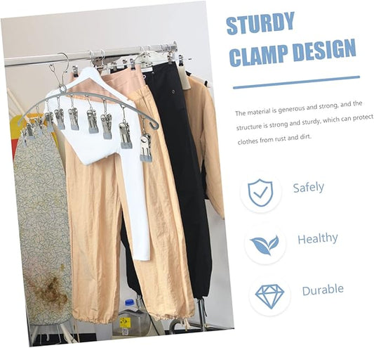 Multi-Functional Stainless Steel Sock Drying Rack Hat Hanger Organizer Space Saver Hanger for Laundry