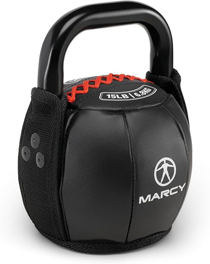 Marcy Strength Training Soft Kettlebell with Handle for Weightlifting, Conditioning, Strength and core Training 15 lbs