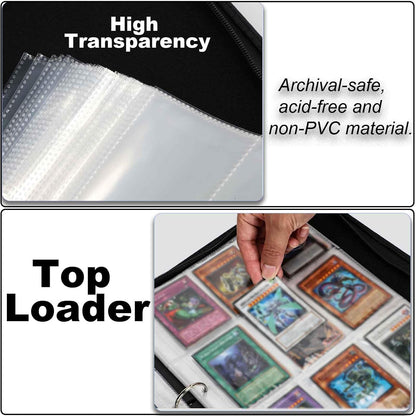 Trading Card Binder Compatible with DGM TCG Cards,Trade cards Album 9-Pockets Hold 990 Cards