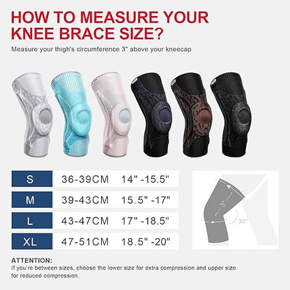 TORDO Knee Brace Compression Knee Sleeves Gel Pad Support & Side Stabilizers for Knee Pain, Patella Tendon Stabilizing, Meniscus Tear, Joint Pain Relief ACL for Man & Women Gym Weightlifting, Running