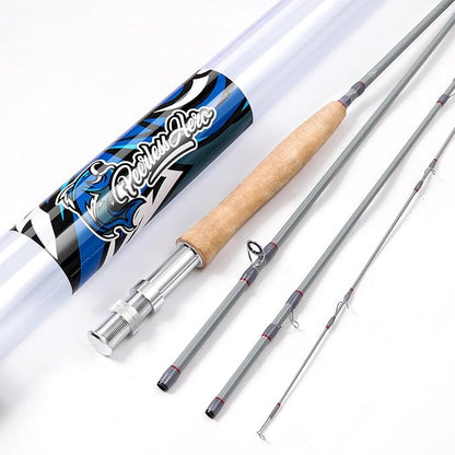 Fly Fishing Rod 4-Piece 8 Feet with IM6 Carbon Blank, Hard Chromed Guides, A Cork Grip