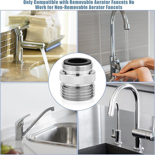 Faucet adapter with aerator, 34-inch garden hose to 12 sink faucet, polished chrome faucet adapter kit for garden hose