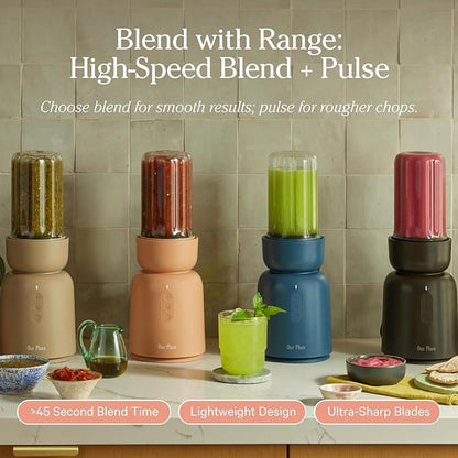Our Place Splendor Blender - 1000W High-Power - Ultra-Sharp Blades - 2 Blending Modes - Includes 25oz Personal Cup and drinking lid set - Smoothies, Shakes & More