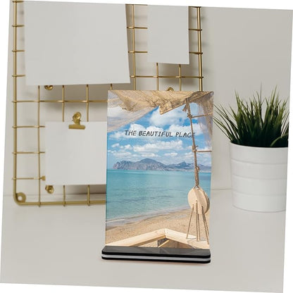 3pcs Display Board Poster Stands for Display Table Top Display Stand Table Top Sign Holder Table Sign Holders Picture Holders for Tables Store Sign Holders Acrylic Transparent