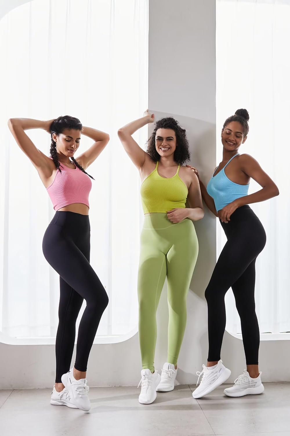Workout Leggings for Women, Tummy Control Compression Workout Gym Yoga Pants, High Waist & No Front Seam Lycra