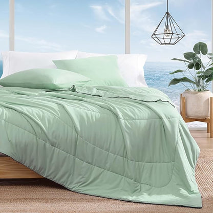 Monbix ChillChilla Cooling Comforter Queen Size-1 Pieces Cooling Blankets for Hot Sleepers and Night Sweats, Double-Sided Summer Queen Comforter , Breathable Lightweight Blanket Grey Only
