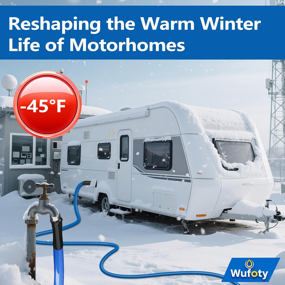 Heated RV Drinking Water Hose, 25 ft, 1/2 in ID