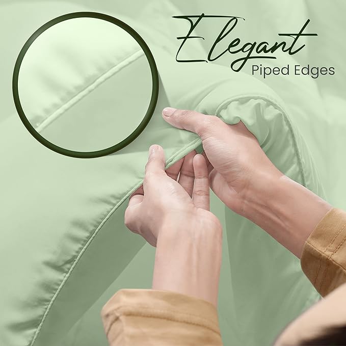 Utopia Bedding Comforters Queen Size, All Season Duvet Insert, Down Alternative Box Stitched Bed Comforter with Corner Tabs, Machine Washable (Sage Green)
