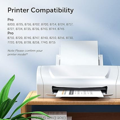952xl Latest Upgrade Compatible Ink Cartridges Combo Pack Replacement for HP 952 XL Use with Officejet Pro 7740 8210 8710 8720 8740 8715 7720 8725 8730 (4 Packs), Black, Cyan, Yellow, Magenta
