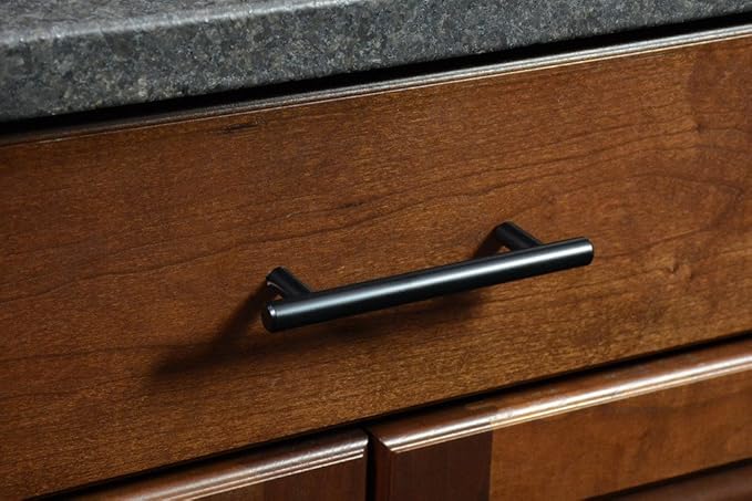 CKP Brand 3489-4 in. (102mm) Steel Bar Pull, Black Powder Coated