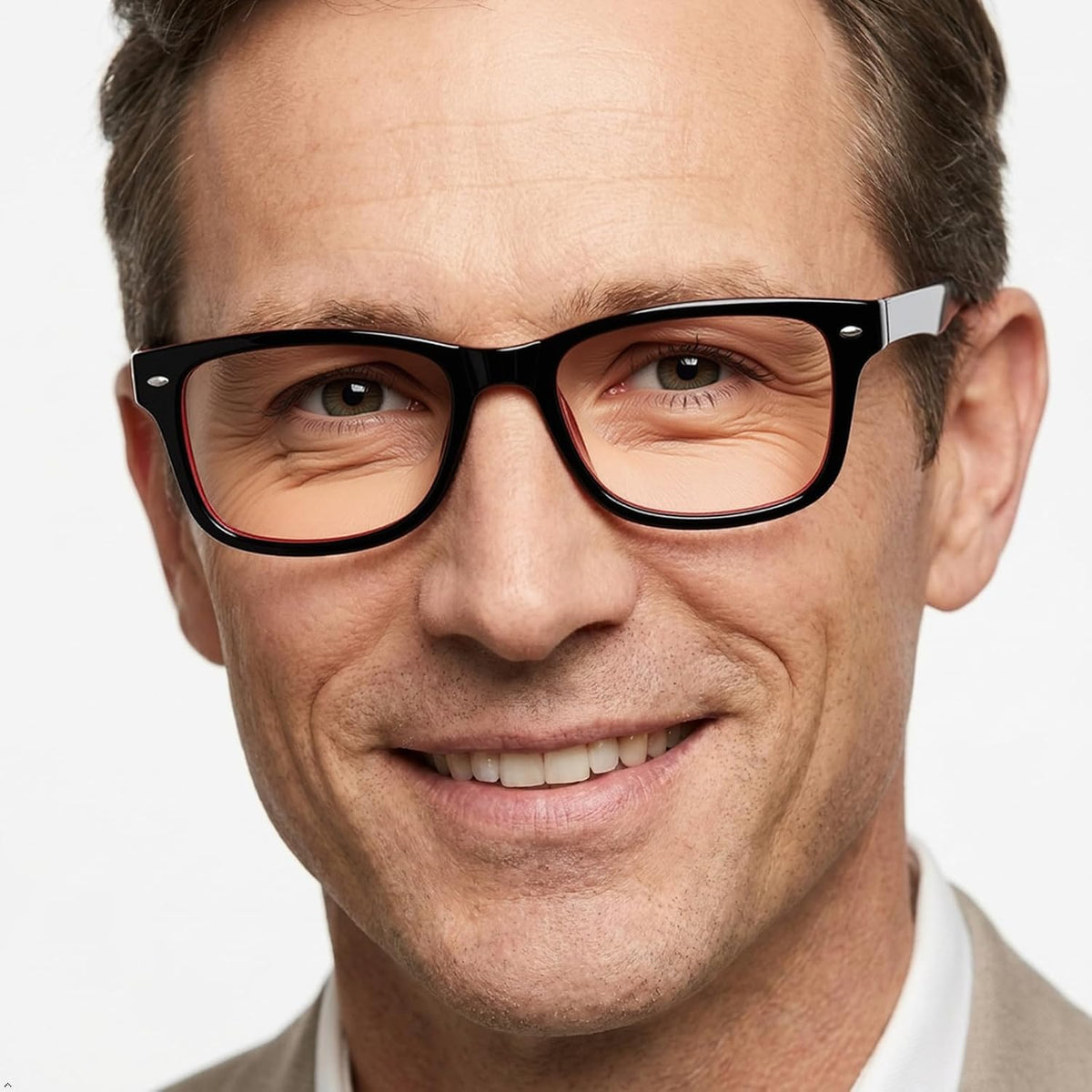Eyekepper Classic Vintage Style Reading Glasses, Black-Red +1.50
