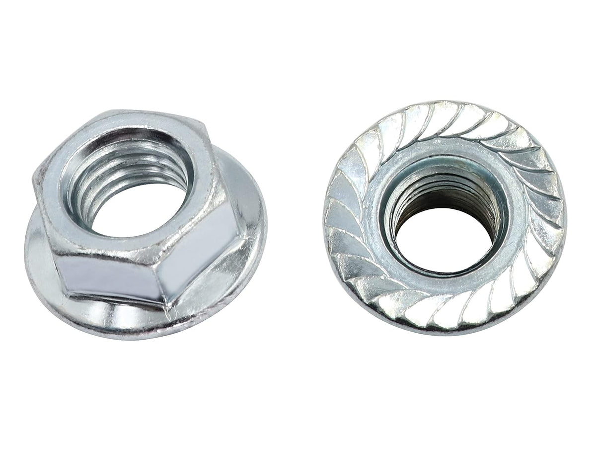 LBY 15pcs Hex Flange Nut, 1/2-13 Thread Serrated Flange Hex Lock Nuts, Carbon Steel, Galvanized, Silver
