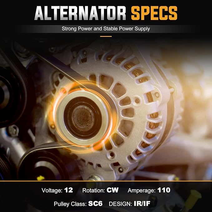 Alternator Replacement Compatible with 2002 2003 2004 2005 2006 Nissan Sentra 2.5L, 2002-2006 Altima 2.5L Replace 23100-8J000, AHI0065, LR1100-734, LR1110-726, TG12S041, 400-44053, 13939