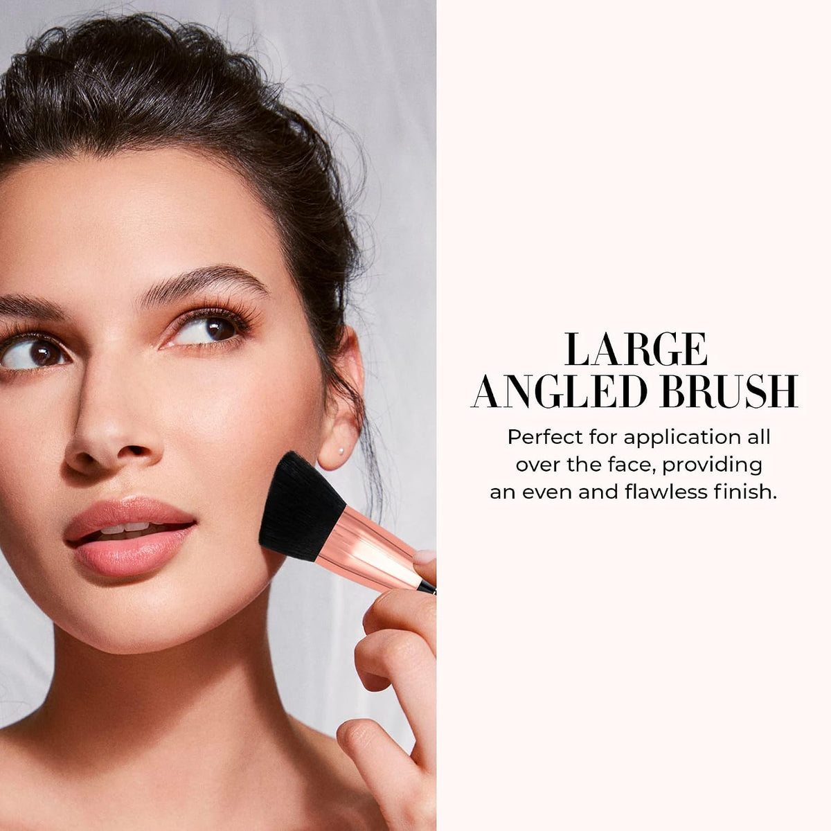LUMINESS Dual-Sided Angled Buffing Brush - Cruelty-Free Synthetic Bristles Ideal for Foundation & Primer - Soft Fibers Gives Silky Touch on Skin & Creates Flawless Base with Perfect Finish ( Only Brush )