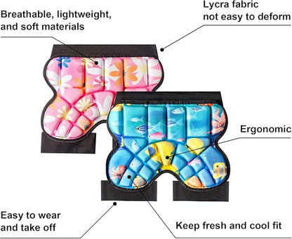 Butt Pads for Skating, 25 mm Thick Bum Protector for Kids (3-7 Years Old) Lightweight, Anti Slip Snowboard Padded Pants, Hip Pads for Ice Skating Ski Skiing Skateboarding Cycling