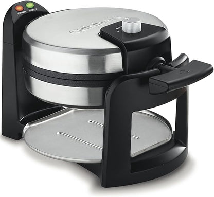 Cuisinart WAF-F30 Round Flip Belgian Waffle Maker, BlackSilver, 1 inch thick