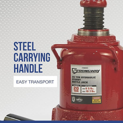 Strongway 20-Ton Hydraulic Stubby Bottle Jack