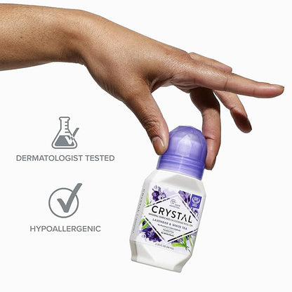 Crystal Mineral Deodorant Roll-On, Lavender  White Tea, Purple, 2.25 Fl Oz