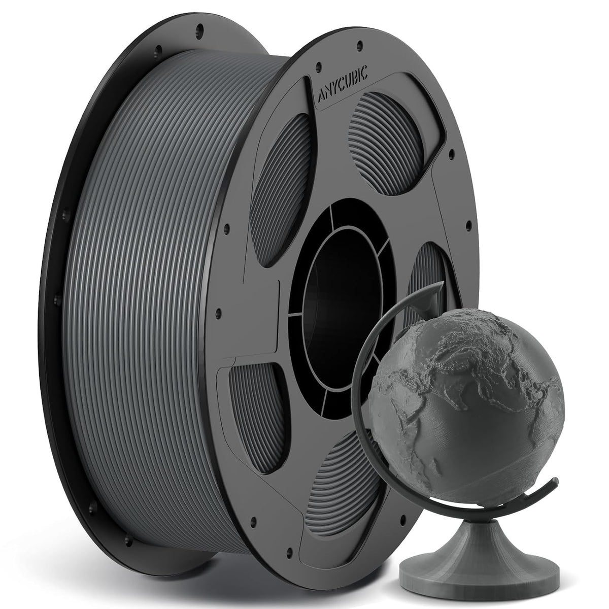 ANYCUBIC High Speed 3D Printer Filament 1.75mm, Print Up to 10X Faster, Rapid PLA Filament with High Prints Quality, Dimensional Accuracy +/- 0.02mm, Fit Most FDM 3D Printers, 1KG Spool, Texture Grey
