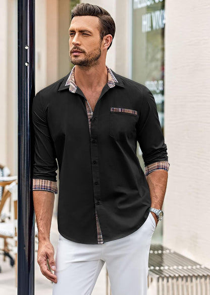 This lightweight cotton button-down shirt features a classic plaid pattern and is perfect for any casual or business occasion.