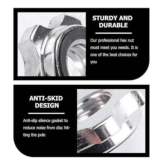 VICASKY 2pcs Screw Barbell Nut Iron Screw Cap