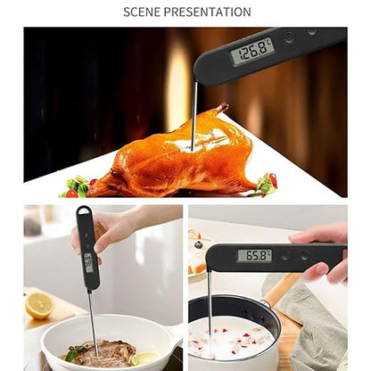 Instant Read Meat Thermometer for Cooking Grill and Barbecue Griddle Waterproof Backlight & Calibration for Food Oven Air Fryer Accessories Kitchen Essentials Stocking Stuffer Gifts