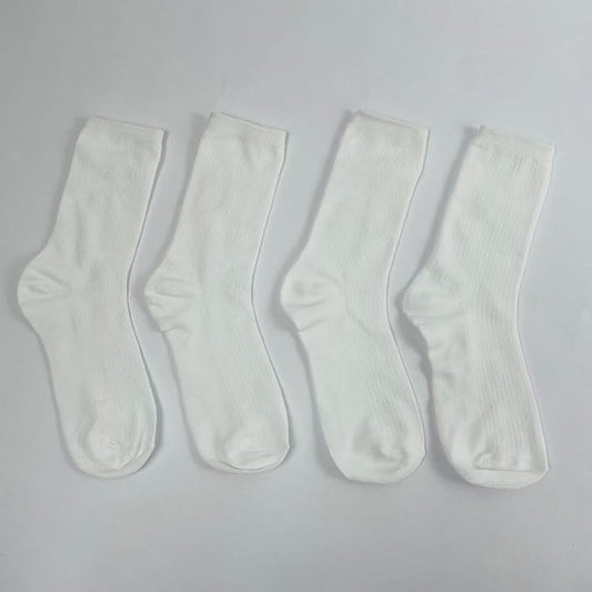 2 Pair Socks White Women's Socks for Size 6-9