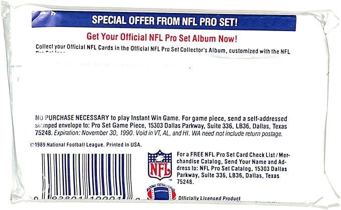 1989 Pro Set Football Series One Pack