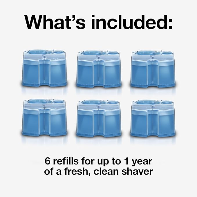 Braun Clean & Renew Refill Cartridges CCR, Replacement Shaver Cleaner Solution for Clean&Charge Cleaning System, Pack of 4