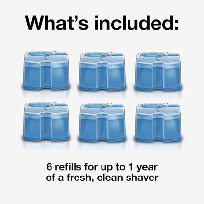 Braun Clean & Renew Refill Cartridges CCR, Replacement Shaver Cleaner Solution for Clean&Charge Cleaning System, Pack of 4