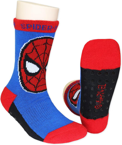 Marvel Super Hero Adventures Spider-Man Baby-Boys, Boys Socks with Grippers, 6 pack, Red/Blue, 4-5T