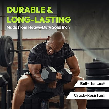 Hex Dumbbell Set, 2.5-125 lb Rubber Encased Exercise  Fitness Dumbbells, Weights Dumbbells Set of 2, Hand Weight for Strength Training (Single, Pair, Set)