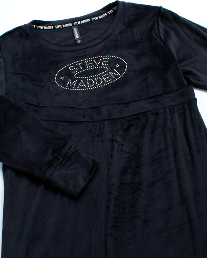 Steve Madden Women's Pajama Set - 2 Piece Peach Fuzz Velour Drop Shoulder Shirt and Jogger Pants - Sleepwear for Women (S-XL)