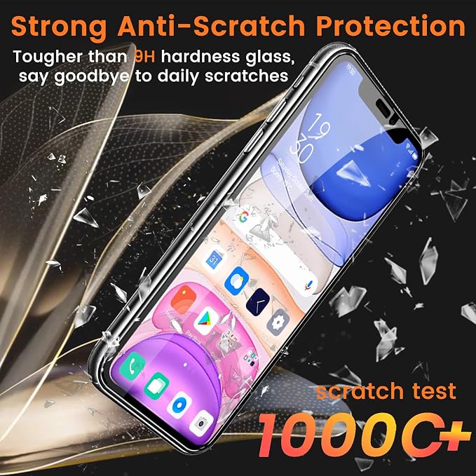 Lesakit 3+3 Pack Privacy Screen Protector for iPhone 11 6.1-Inch with 3 Pack Camera Lens Protector, Anti Spy Tempered Glass Film 9H Hardness Bubble Free Case Friendly