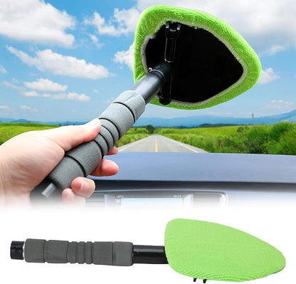 Fdit Microfiber Car Window Tool Windshield Cleaner Wand Tool with Telescopic and Extendable Handle Auto Inside Glass Wiper Kit