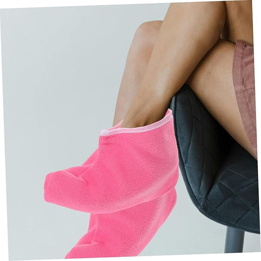 1 Pair Wax Foot Wraps Paraffin Wax Paraffin Bath Liners for Foot Wax Booties Foot Spa Wrapping Cover Foot Spa Booties Foot Covers Paraffin Refills Liners Polyester Rosy