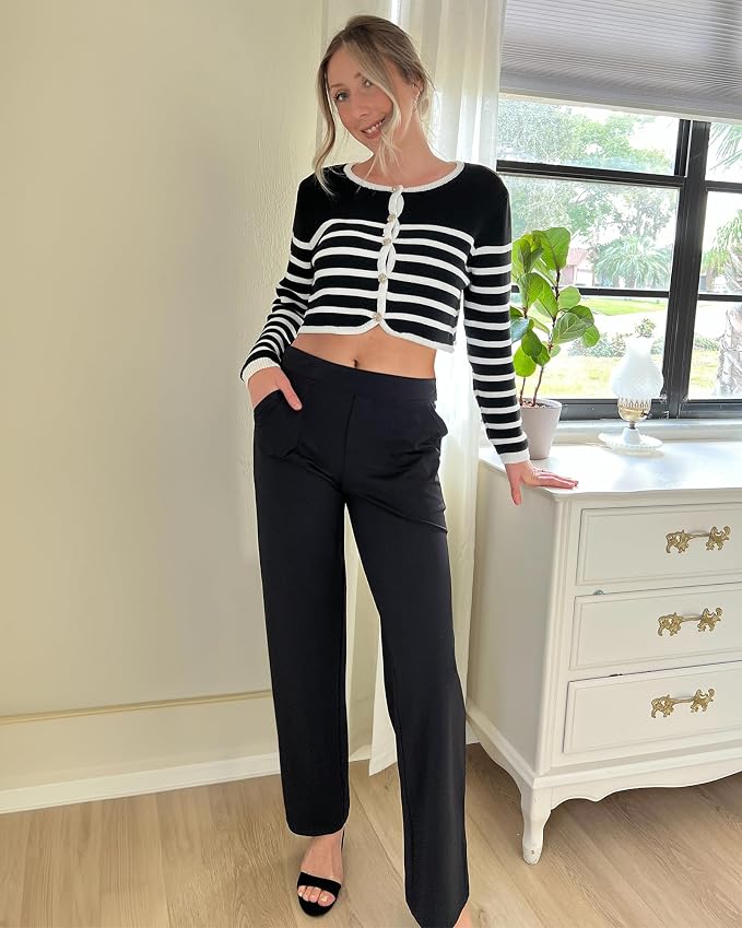 Small And 31"Seam G4Free ShiftReady Yoga Pants Women High Waist Dress Work Pants with Pockets Straight Leg Business Casual Trousers 28"/30"/32"