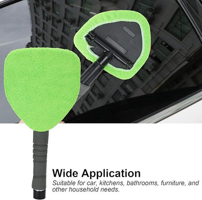 Fdit Microfiber Car Window Tool Windshield Cleaner Wand Tool with Telescopic and Extendable Handle Auto Inside Glass Wiper Kit