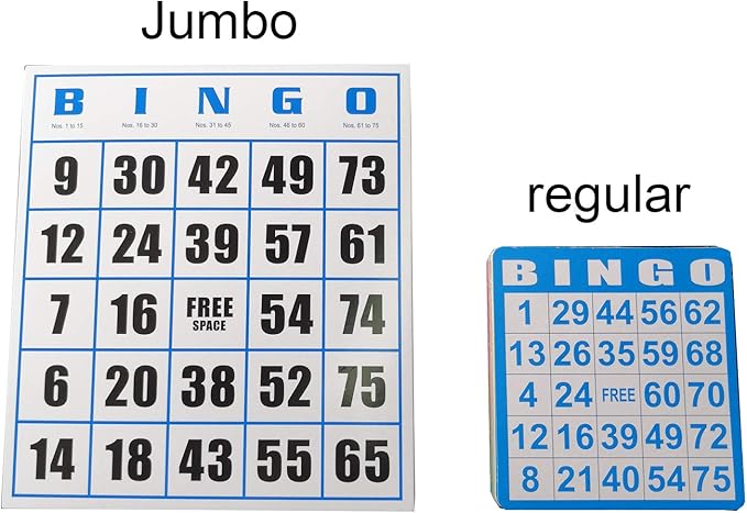 Yuanhe Jumbo Bingo Game Cards - 50 Pack Easy Read Bingo Set for Kids Party, School, Family Gathering, Casino Trip