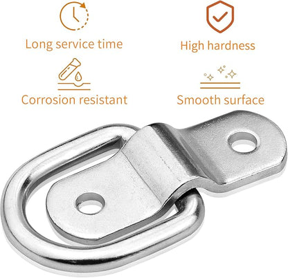 D-Ring Tie Downs Anchor14 Heavy Duty Surface Floor Mount Lashing Rings 2400 lbs Cargo Trailers Load-Bearing Hangers Bracket (Pack of 12)